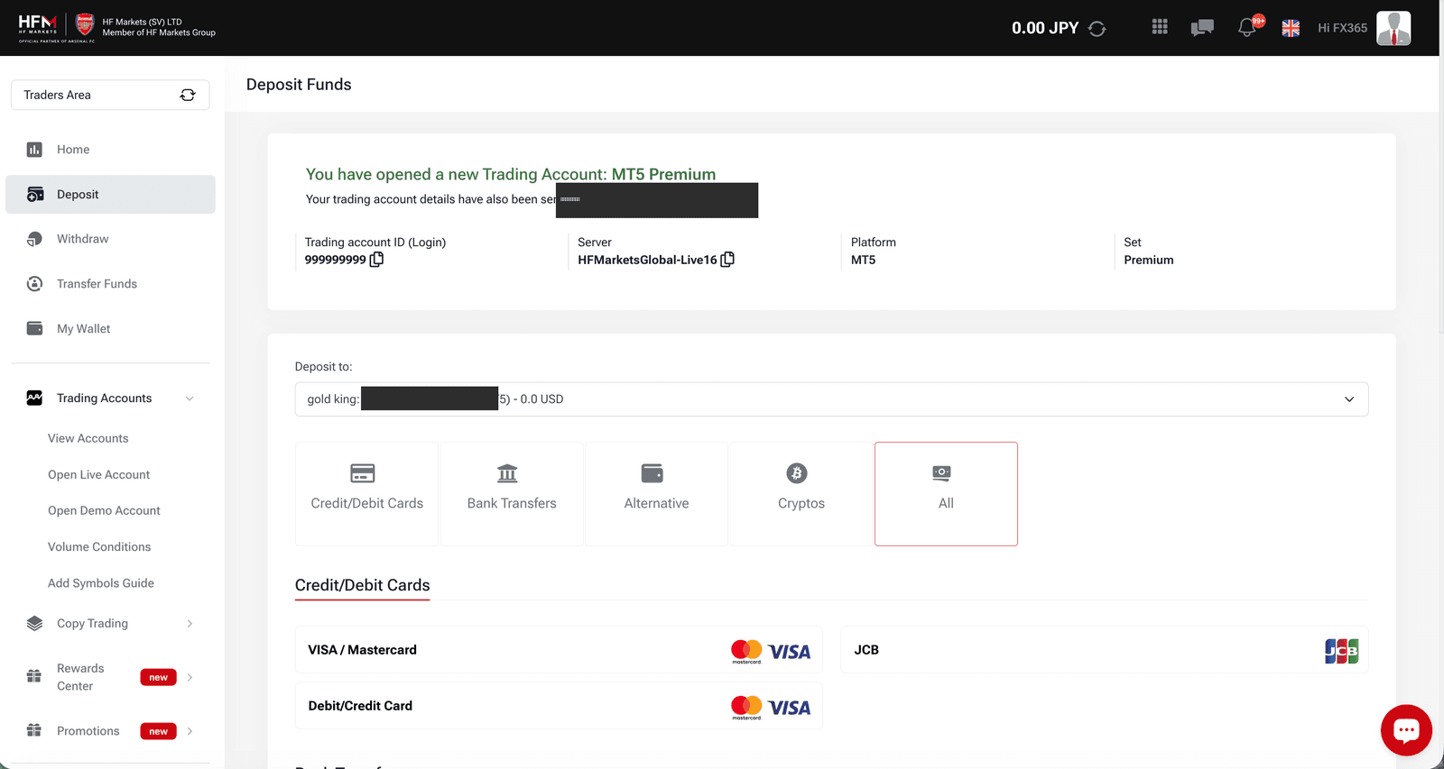 HFM account opened (confirmation)